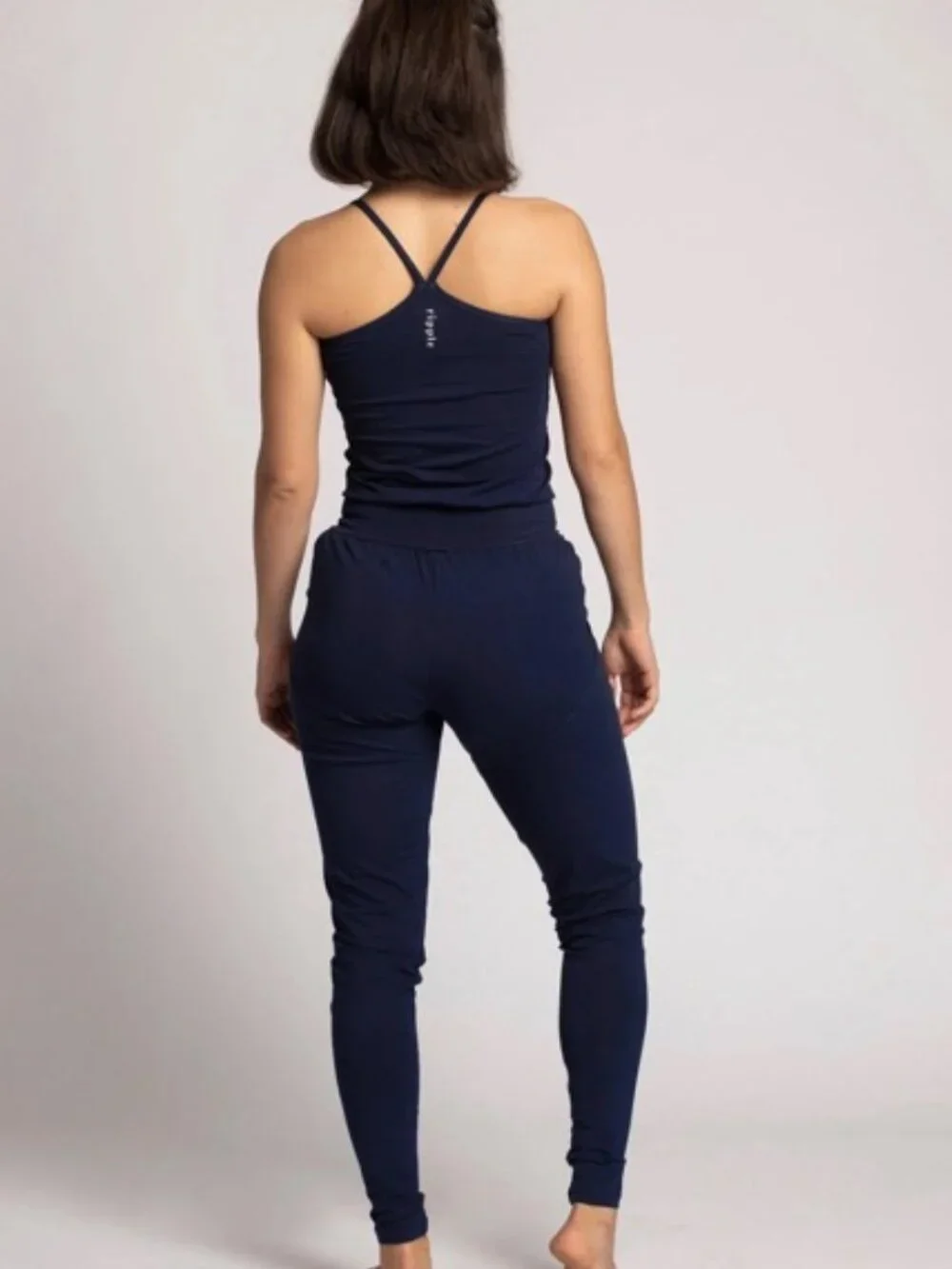 Navy Ripple Yogawear Jumpsuit Jogger Size M - Picture 8 of 9